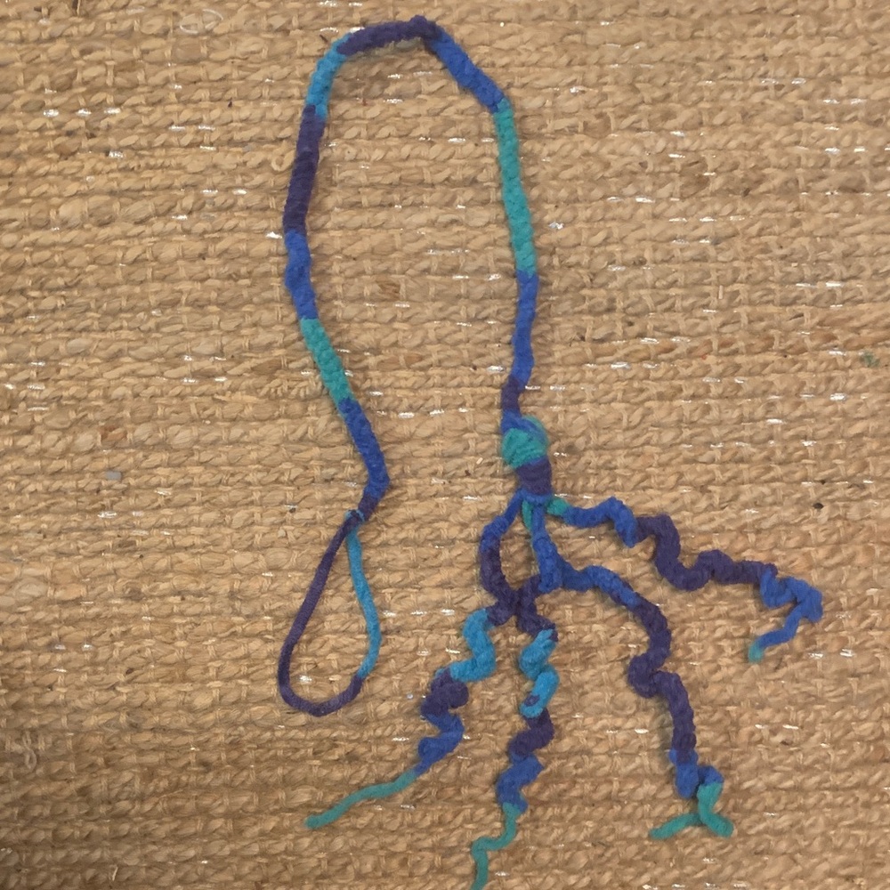 Blue and green cat toy